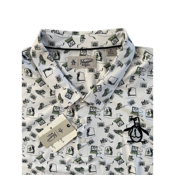 Original Penguin Retro Arcade Print Golf Polo Shirt ( 5X ) - Picture 3 of 4